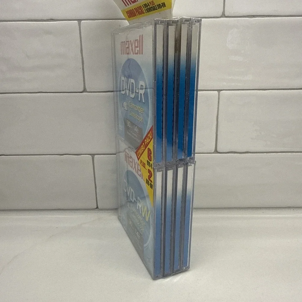 Maxell 6 DVD-R Plus + 2 DVD-RW : Combo 8 Pack Camcorder - SEALED